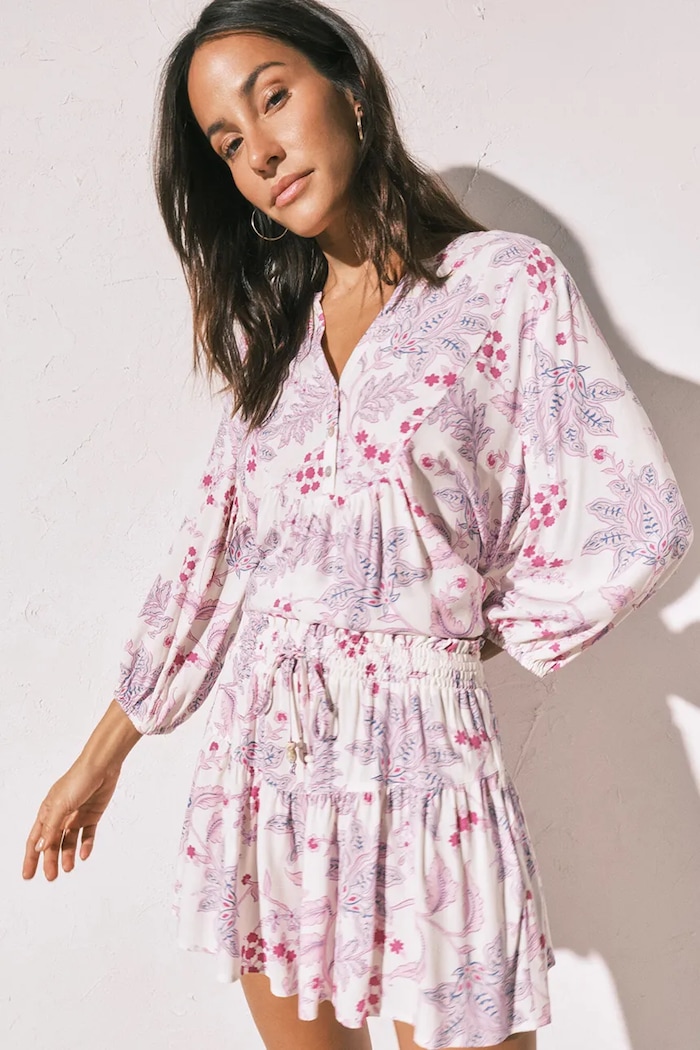 Women'secret komplet loungwear dámsky z viskózy fialová 4853725