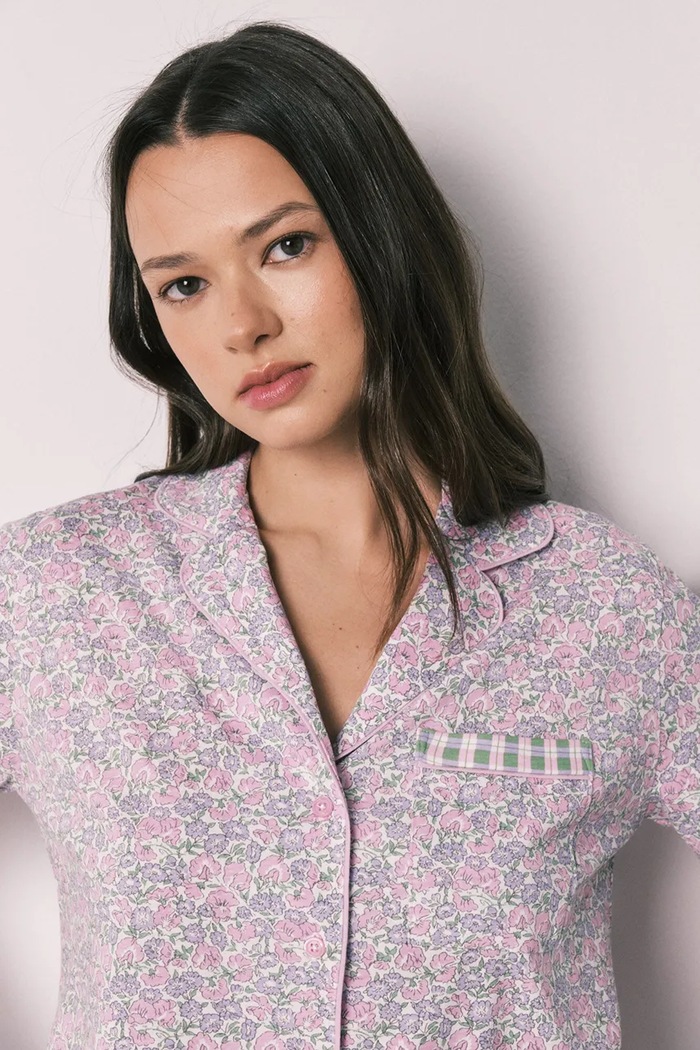 Women'secret Piżama dwuczęściowa damska bawełniana 3133528 fioletowy