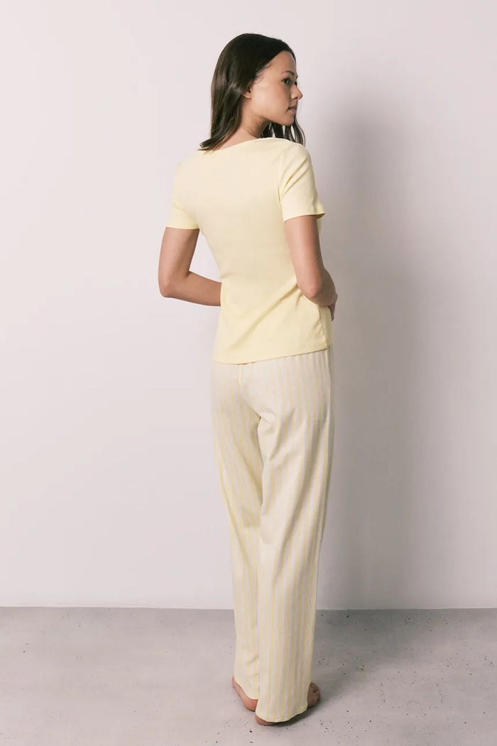 women'secret pijama din două piese pentru femei, cu bumbac 3593070 galben AW26
