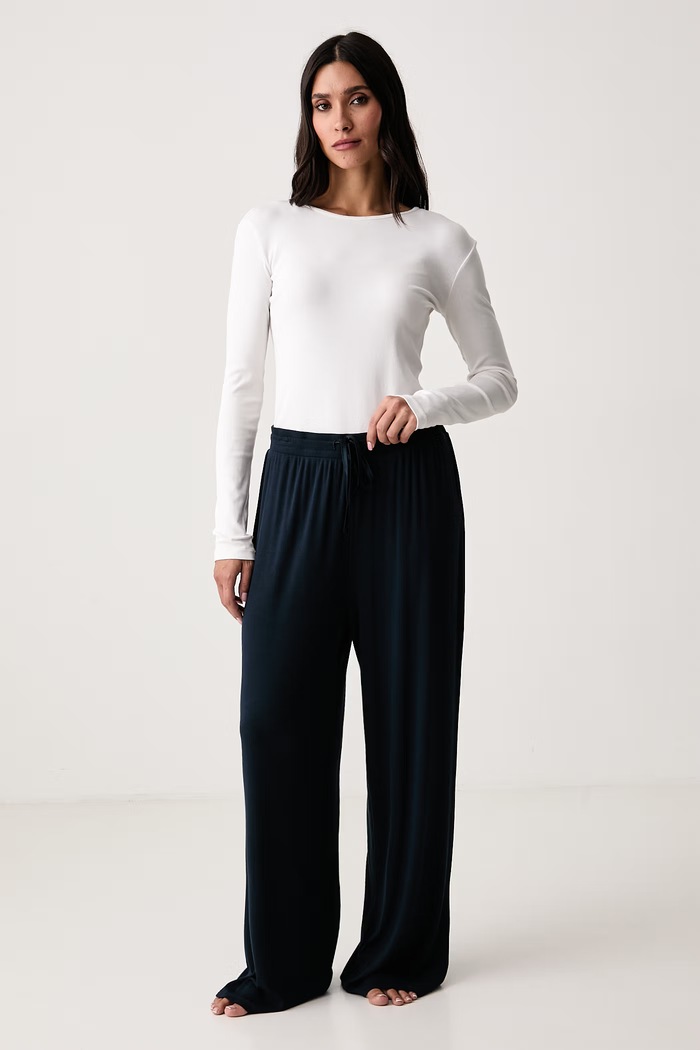 BOSS Пижамные штаны для женщин с модалом SHINY RIB_Pants 50566070 тёмно-синий AW26