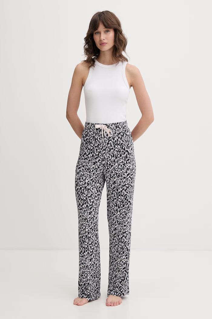 BOSS pyžamové nohavice dámske s viskózou CI Design_Pants 50562369 tmavomodrá AW26