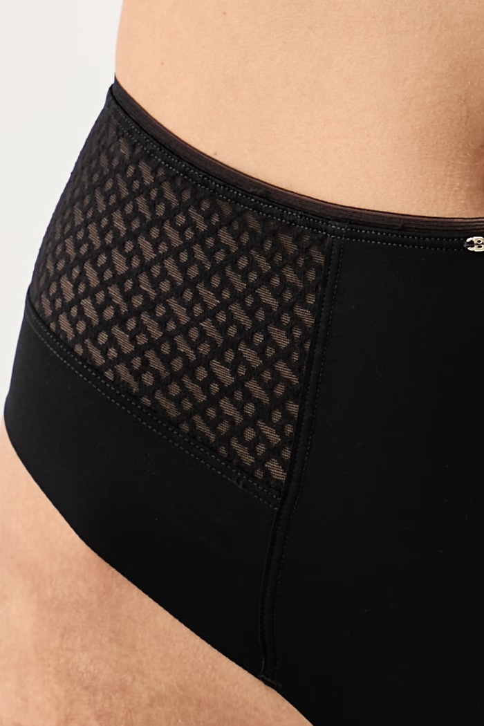 Odjeća BOSS Tange za žene HW THONG_B LACE 50566493 crna