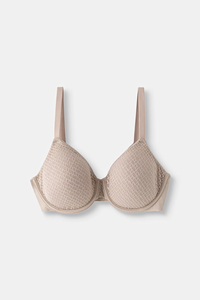 BOSS športová podprsenka PADDED DEMI_B LACE béžová 50566482