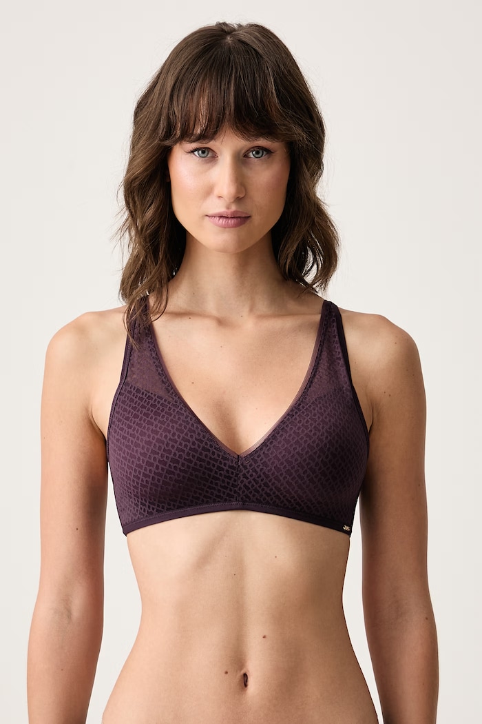 BOSS Biustonosz trójkątny PADDED SOFT_B LACE fioletowy 50566474