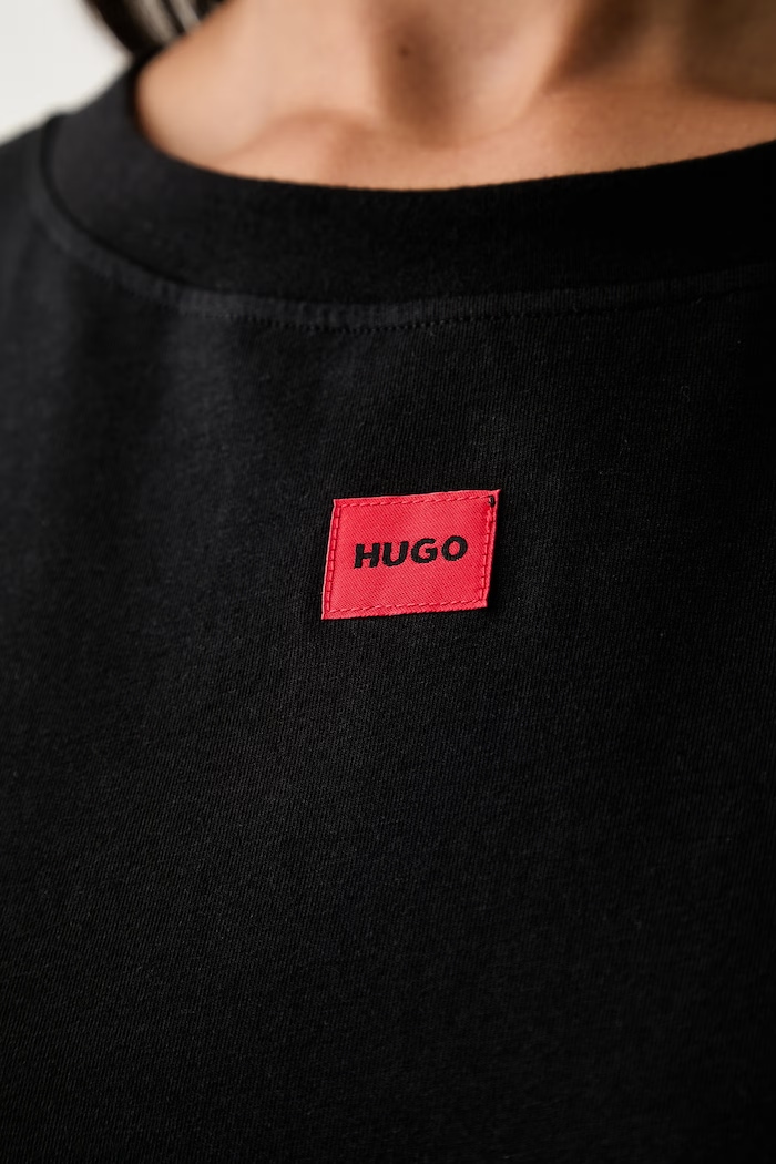HUGO nočná košieľka dámska s bavlnou NITE NIGHTY čierna 50566619