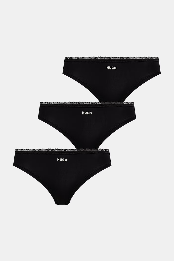 HUGO бикини дамски TRIPLET MICRO BRIEF 3 броя черен 50566738