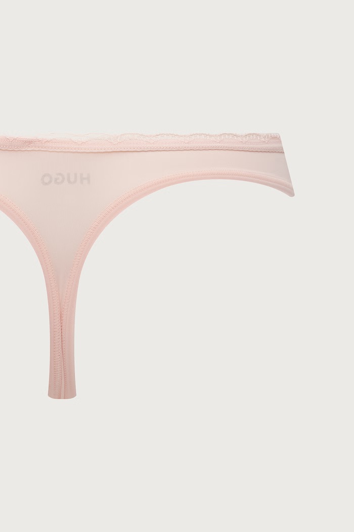 Stringi damskie TRIPLET MICRO THONG 3-pack HUGO czarny 50566737
