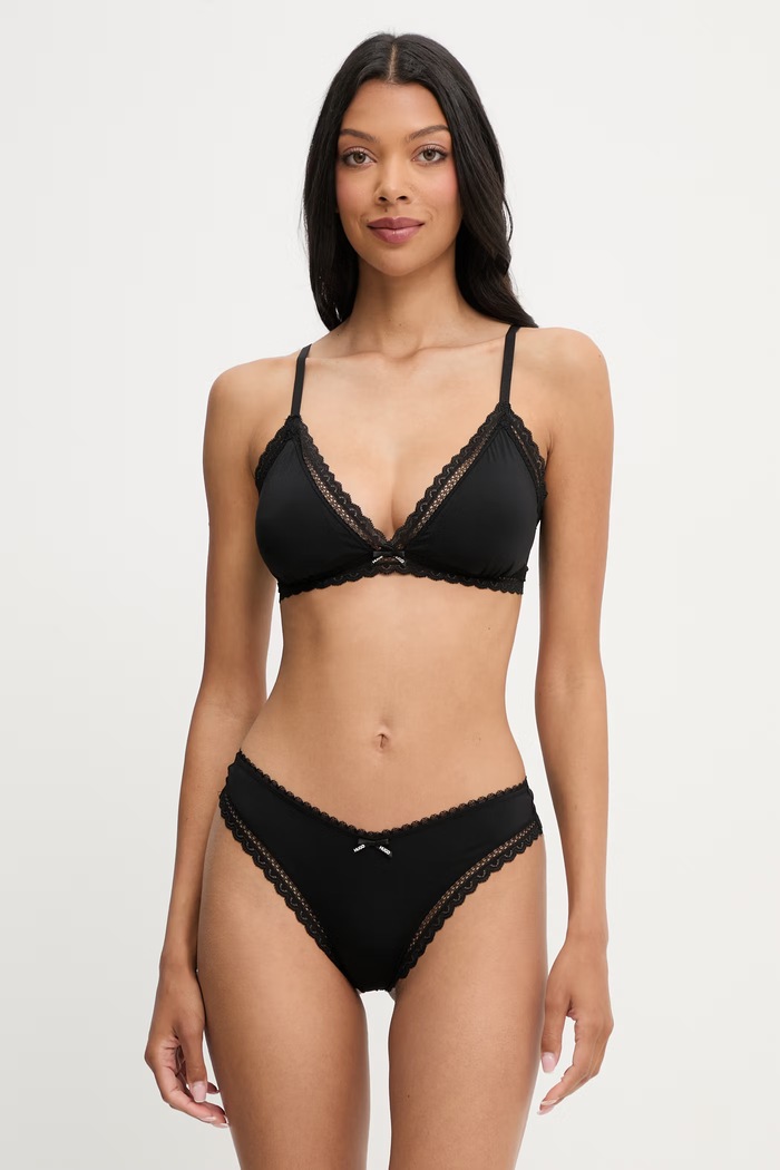 HUGO biustonosz trójkątny TRIANGLE UNIQUE 50545720 czarny AW26