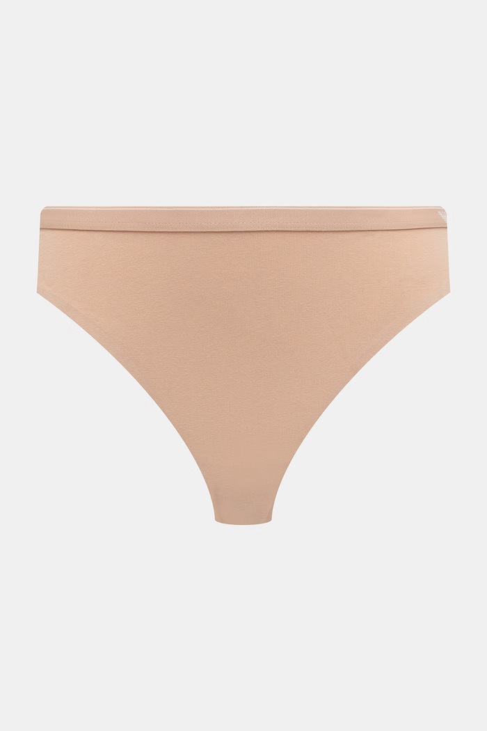 Emporio Armani Underwear figi damskie z bawełną 2-pack EW005512.AF25589 beżowy AW26
