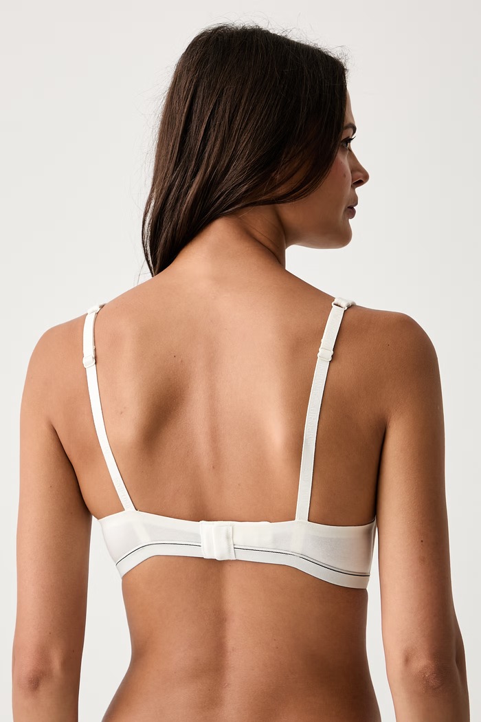 Odzież Emporio Armani Underwear biustonosz plunge bawełniany z elastanem EW000436.AF25589 beżowy
