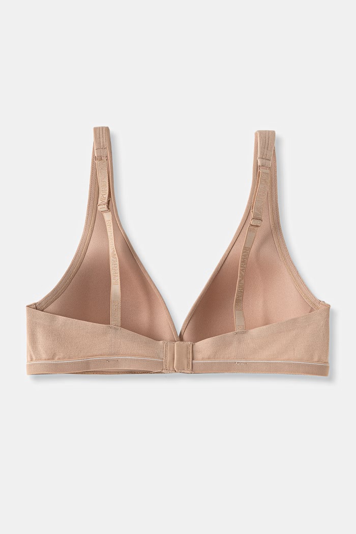 Emporio Armani Underwear podprsenka plunge bavlnená s elastanom EW000436.AF25589 béžová AW26