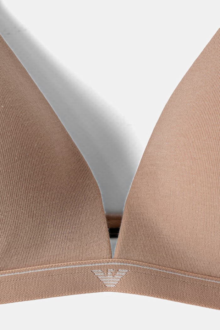 Oblečenie Emporio Armani Underwear podprsenka plunge bavlnená s elastanom EW000436.AF25589 béžová