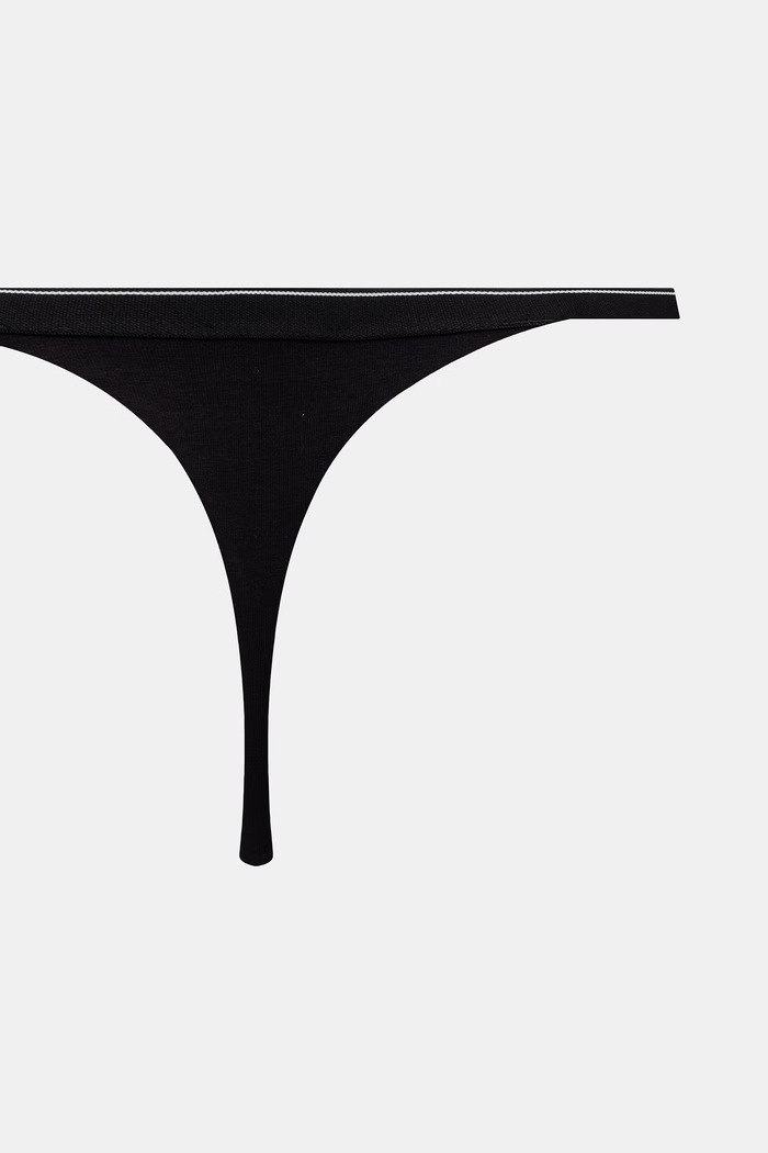 Odzież Emporio Armani Underwear stringi damskie bawełniane z elastanem 2-pack EW000405.AF25589 czarny