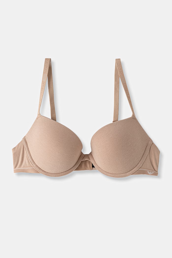 Emporio Armani Underwear biustonosz bawełniany z elastanem beżowy EW000379.AF25589