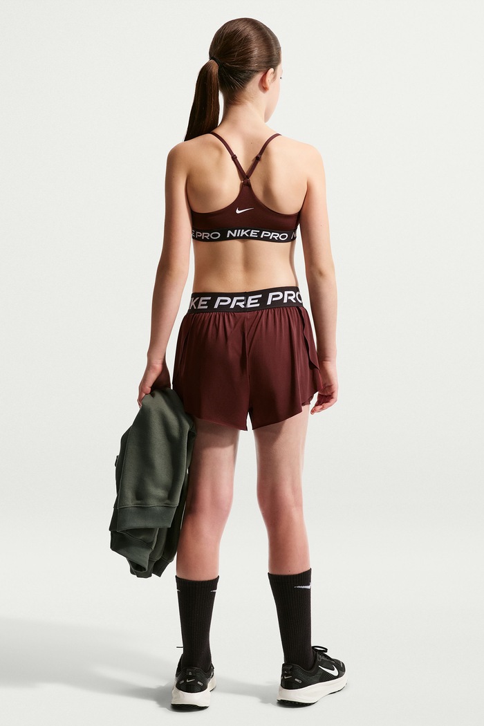 Dziewczynka Nike Biustonosz sportowy dziecięcy Nike Pro IF0360 bordowy