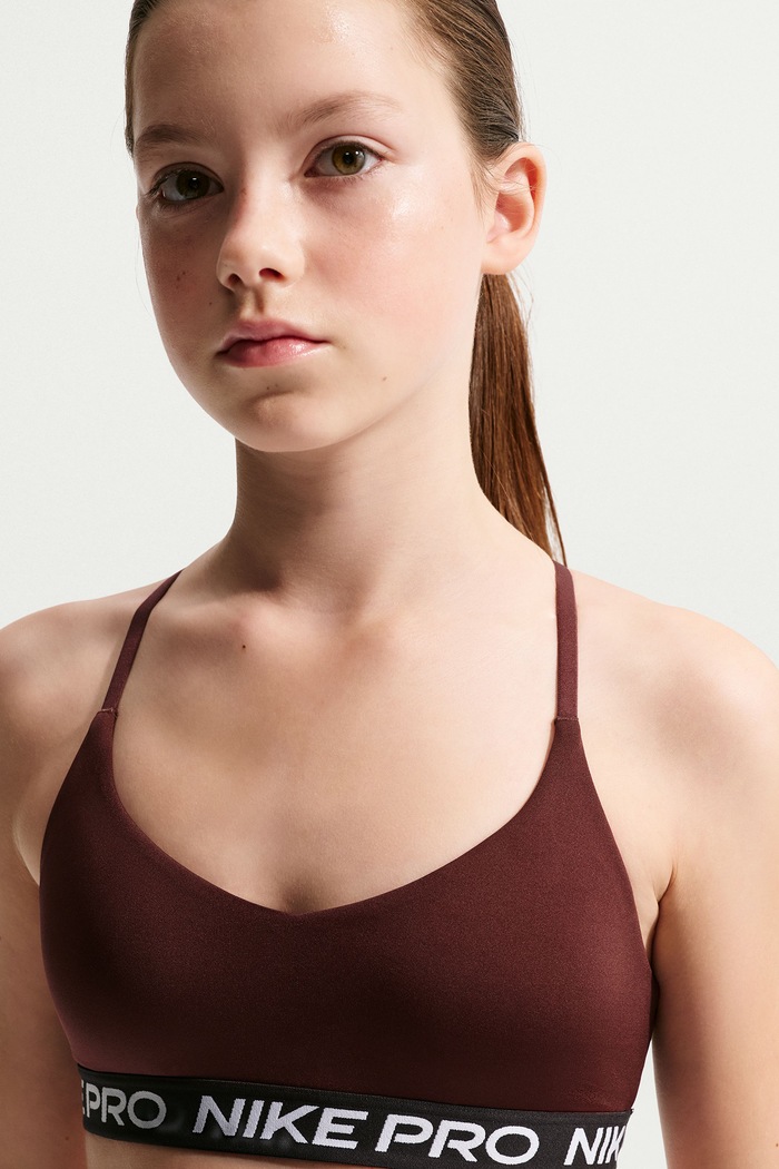 Biustonosz sportowy dziecięcy Nike Pro Nike bordowy IF0360