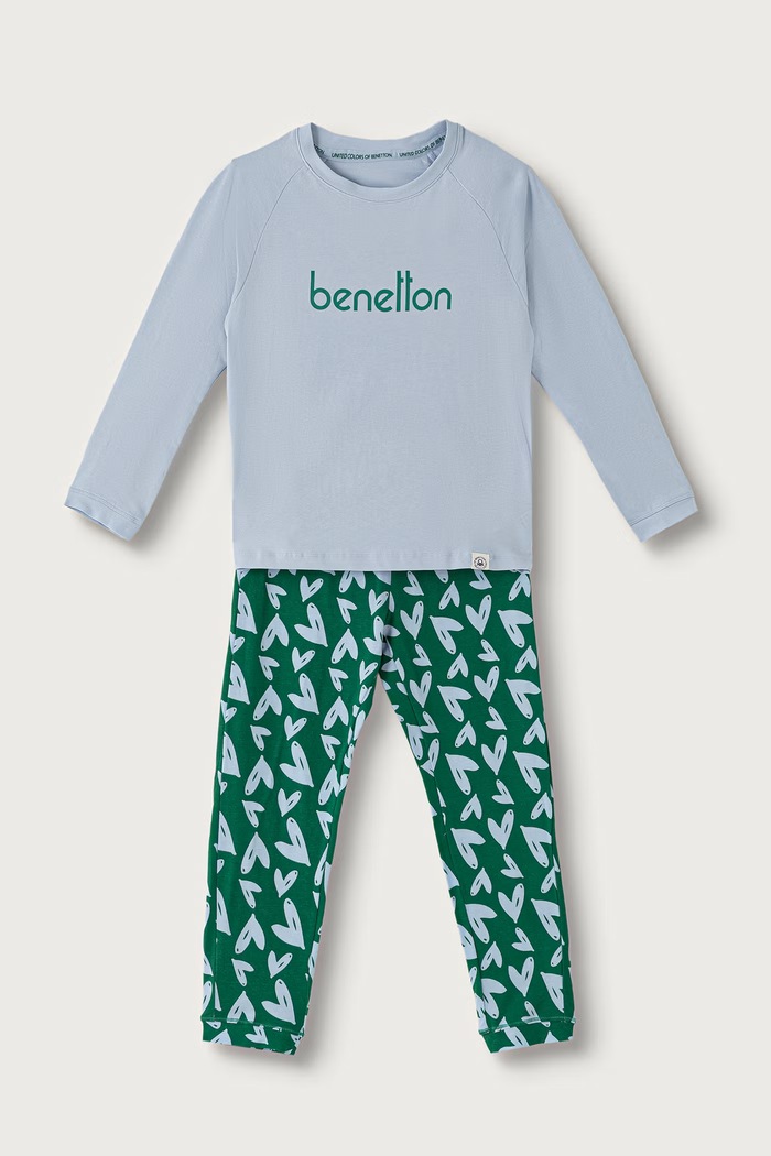 United Colors of Benetton Dvodijelna pidžama za djecu s pamukom roza 3G680P0A6.G.G.Seasonal