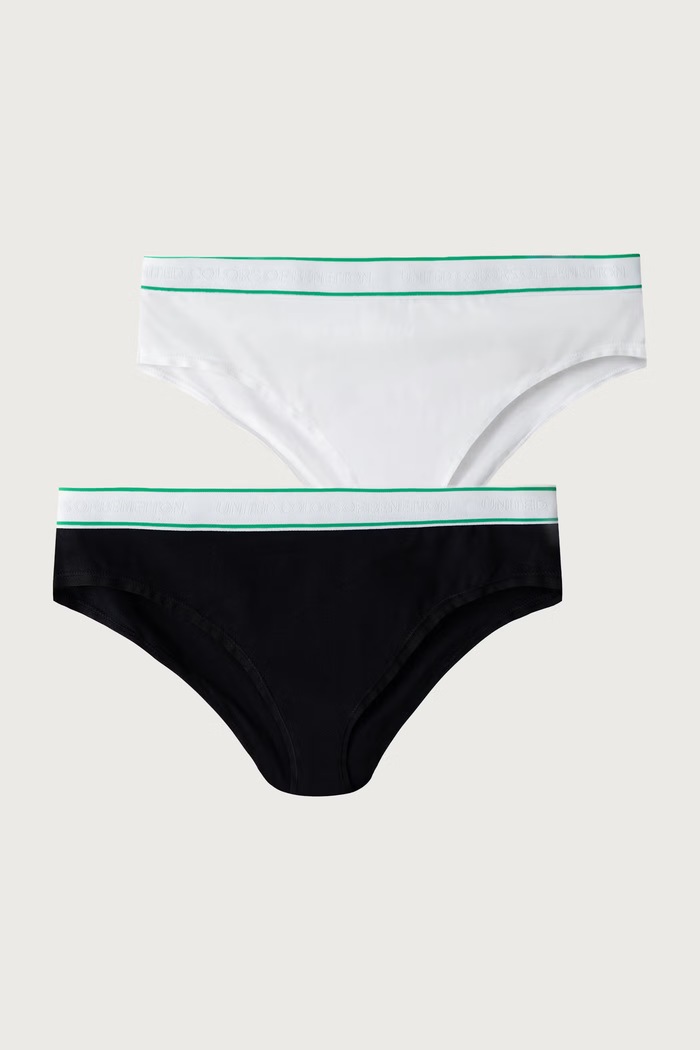 United Colors of Benetton Κιλότα παιδικά βαμβακερά με ελαστάν 2-pack λευκό 3G680S03F.G.Seasonal