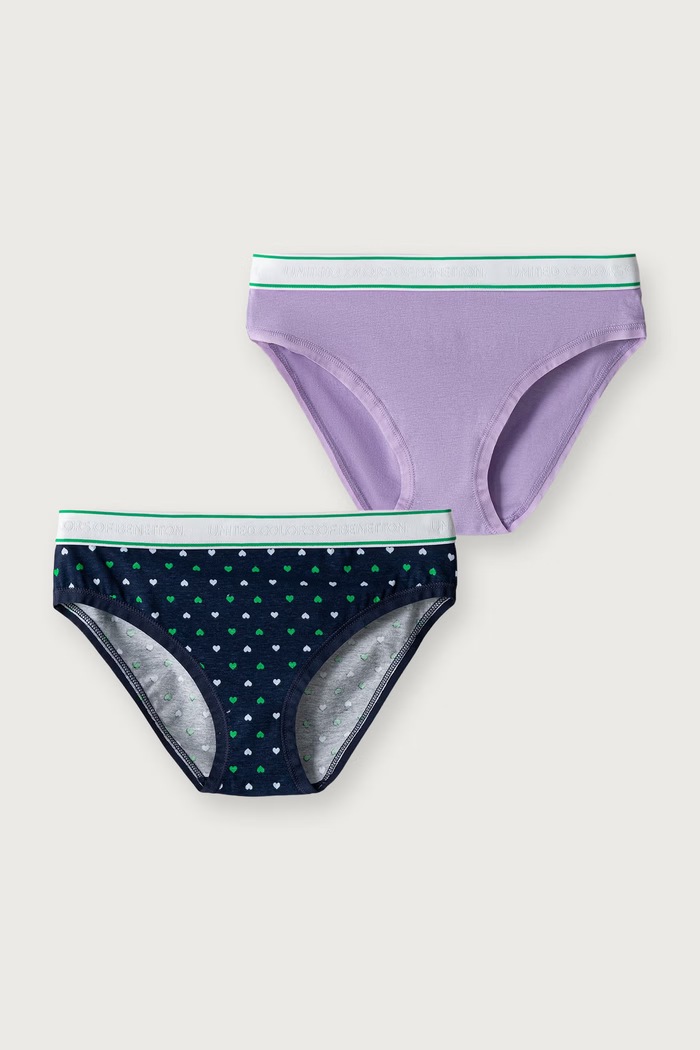 United Colors of Benetton Κιλότα παιδικά βαμβακερά με ελαστάν 2-pack μωβ 3G680S03F.G.Seasonal