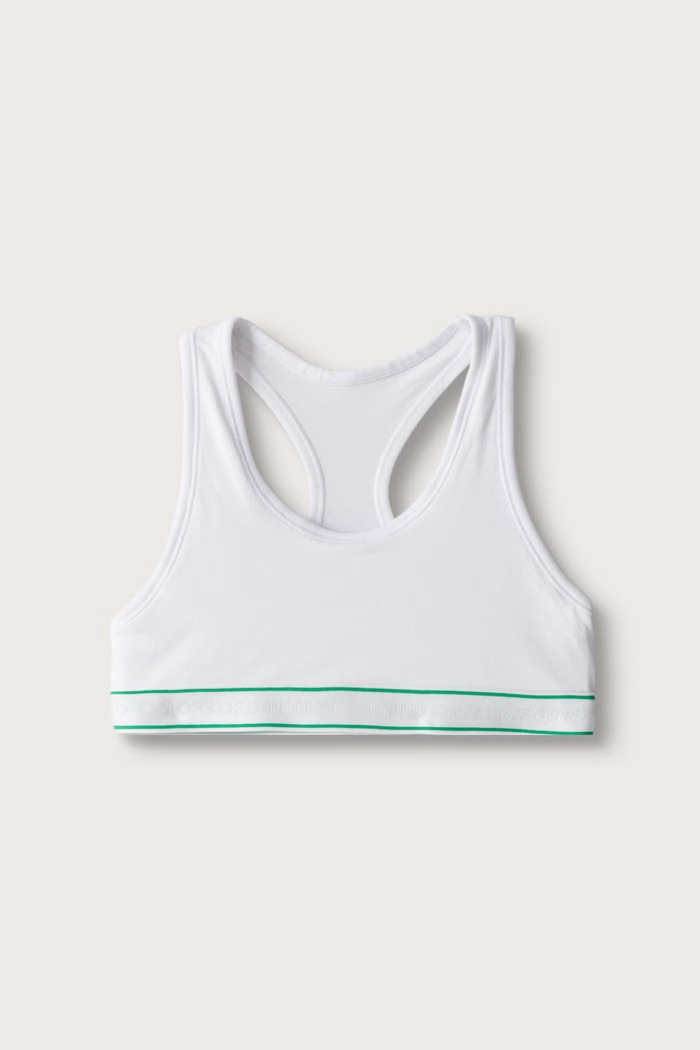 United Colors of Benetton Biustonosz dziecięcy bawełniany z elastanem 3G680R00C.G.Seasonal biały AW26
