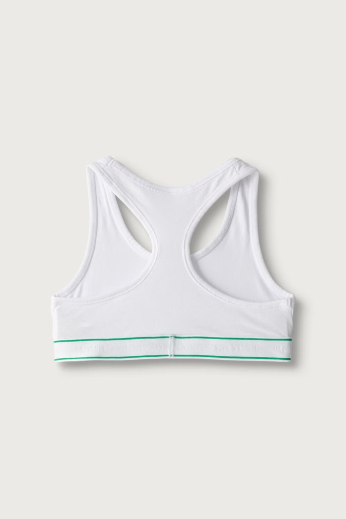 Biustonosz dziecięcy bawełniany z elastanem United Colors of Benetton 3G680R00C.G.Seasonal biały