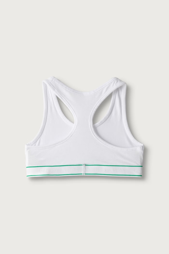 Biustonosz dziecięcy bawełniany z elastanem United Colors of Benetton 3G680R00C.G.Seasonal niebieski