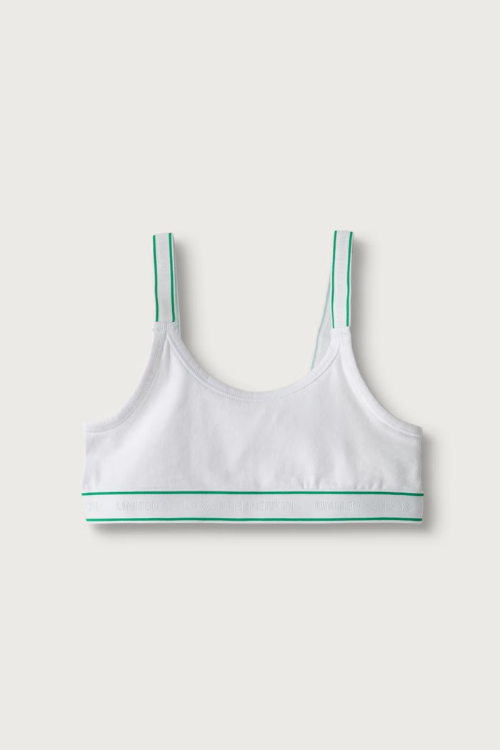 United Colors of Benetton Sutien pentru copii din bumbac cu elastan pachet de 2 3G680R00B.G.Seasonal roz AW26
