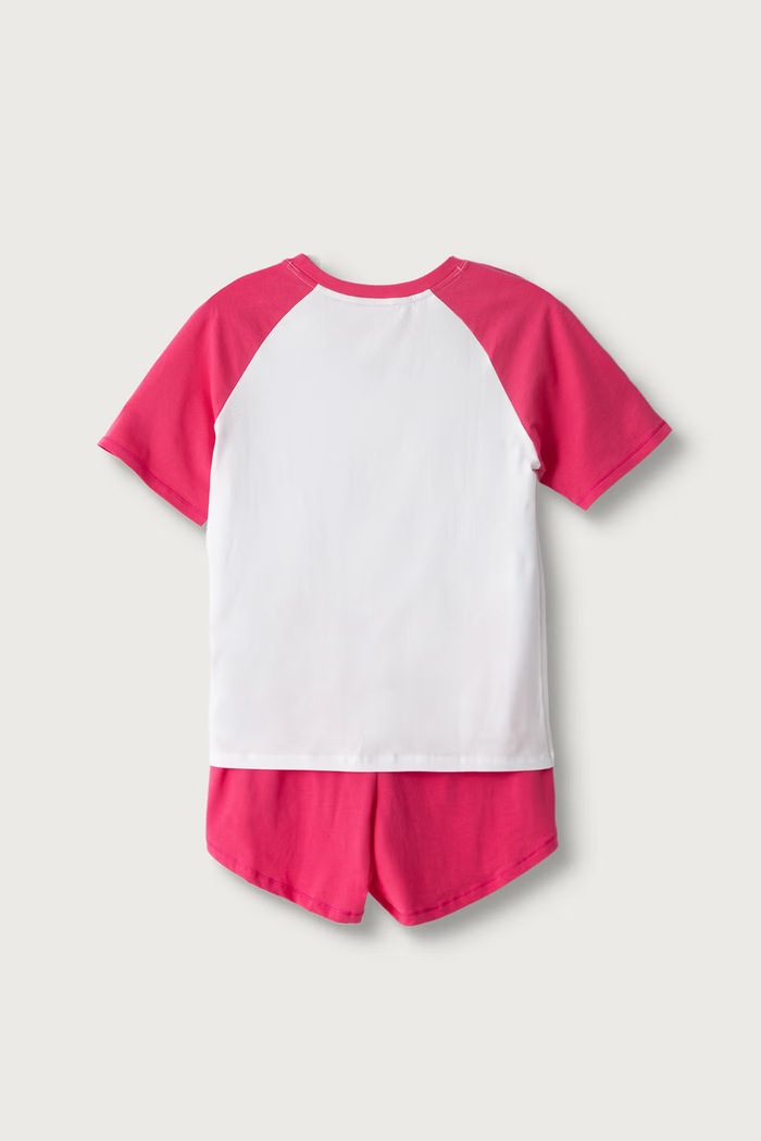 United Colors of Benetton Pijama din două piese pentru copii din bumbac cu elastan 3G680P0A9.G.Seasonal roz AW26