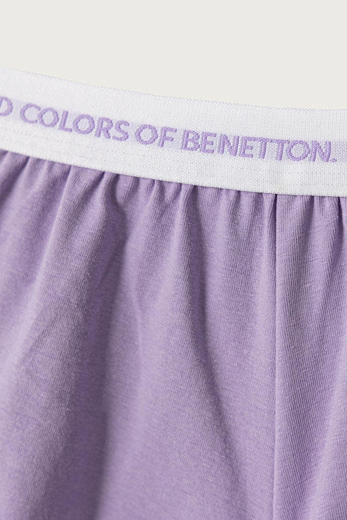Piżama dwuczęściowa dziecięca bawełniana z elastanem United Colors of Benetton 3G680P0A9.G.Seasonal fioletowy