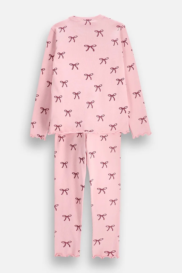 Coccodrillo dvoudílné pyžamo dětské bavlněné s elastanem ZC6448107PJS růžová AW26