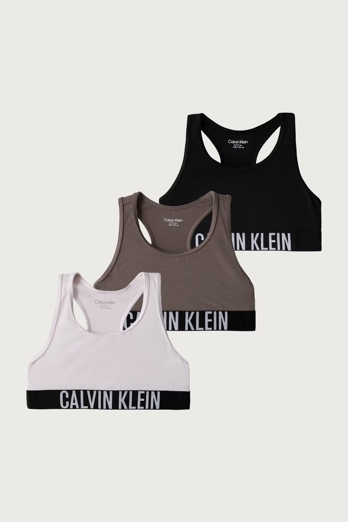 Calvin Klein Underwear Biustonosz sportowy dziecięcy z bawełną 3-pack fioletowy G80G800745.9BY2