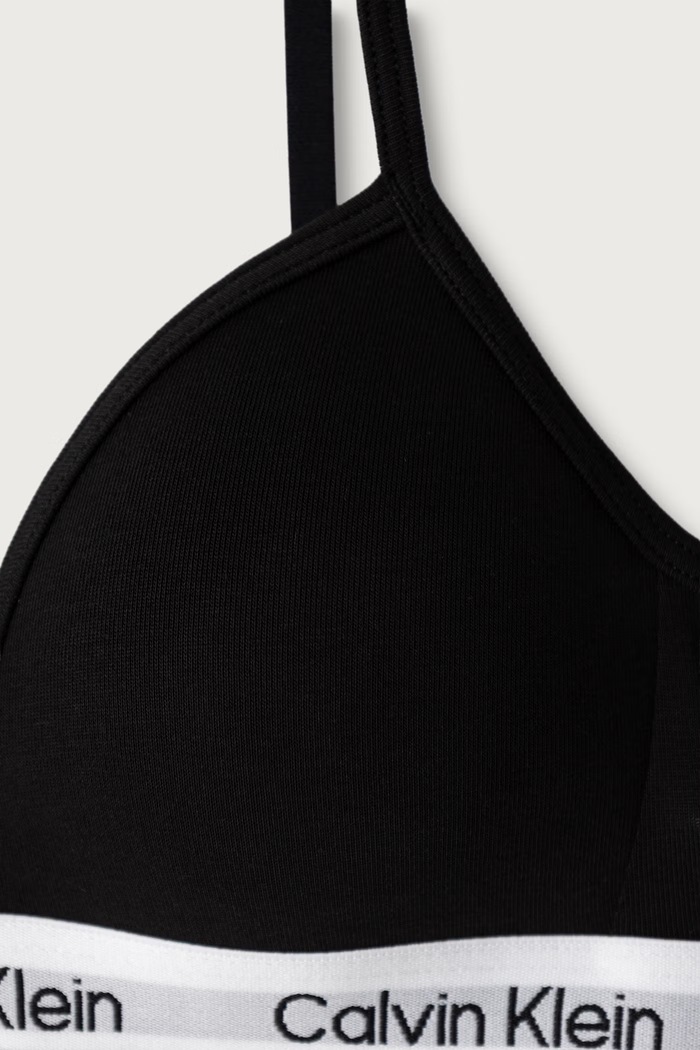 Biustonosz dziecięcy bawełniany z elastanem 2-pack Calvin Klein Underwear G80G800741.9BY2 czarny