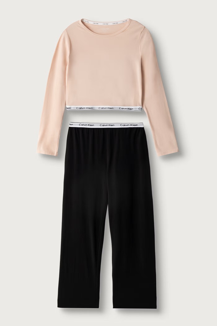 Calvin Klein Underwear Piżama dwuczęściowa dziecięca bawełniana z elastanem pomarańczowy G80G800717.9BY2