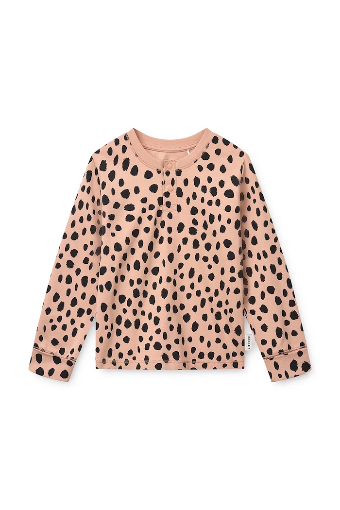 Liewood Piżama dwuczęściowa dziecięca bawełniana z elastanem Wilhelm Grow Printed Pyjamas Set LW20982.G.9BY2 różowy AW26