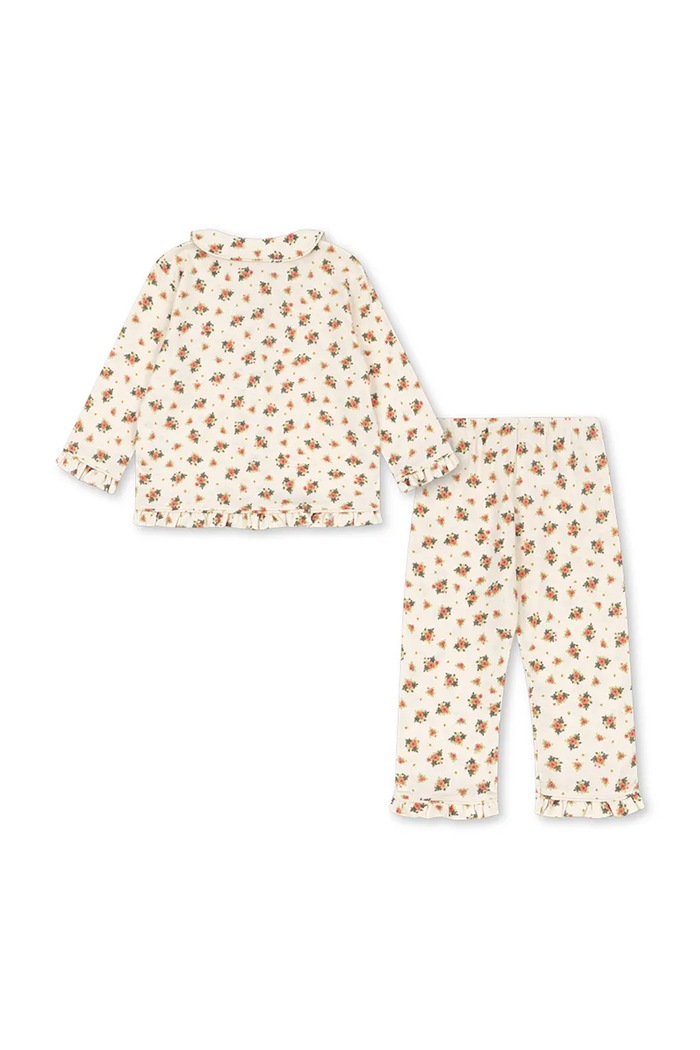 Konges Sløjd Pyžamo detské bavlnené PIO FRILL SET GOTS KS106194.9BY2 béžová AW26