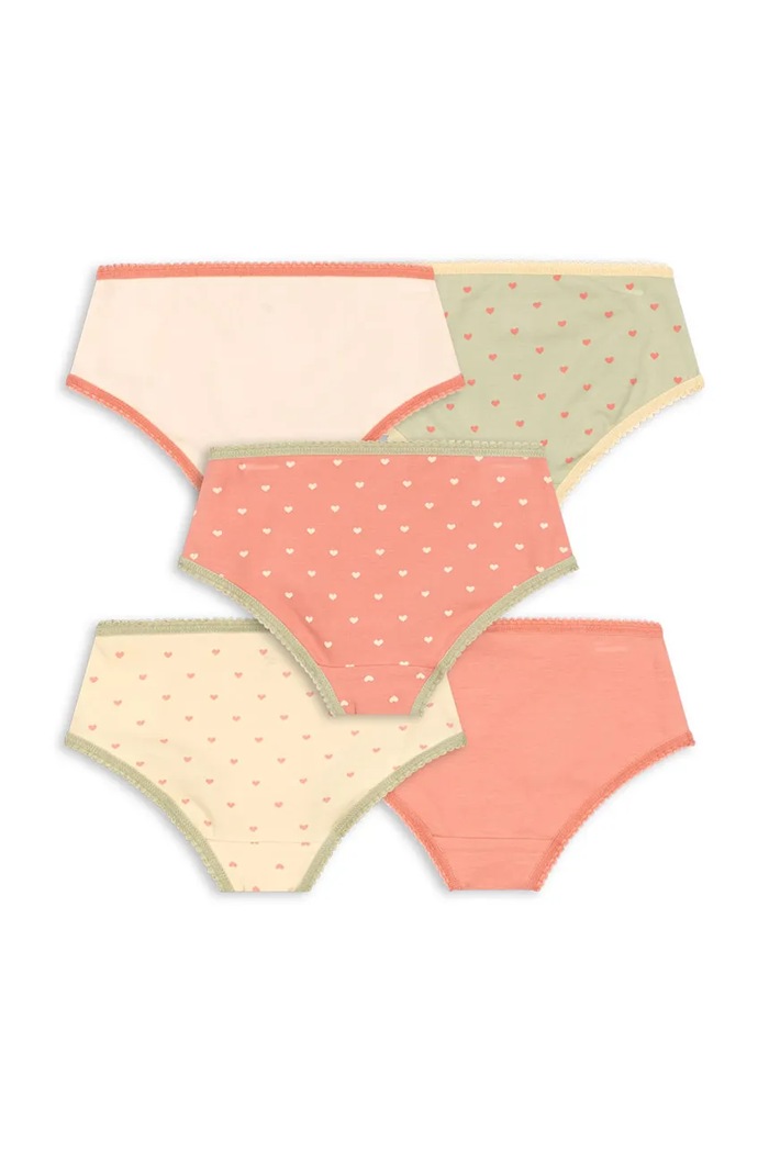 Konges Sløjd hlačke otroške bombažne z elastanom BASIC 5 PACK GIRL UNDERPANTS GOTS paket 5 kosov KS105894.9BY2 oranžna AW26