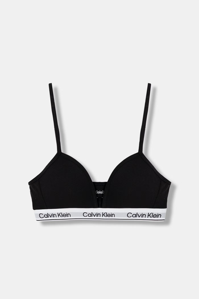 Calvin Klein Underwear bustieră pentru copii, din bumbac cu elastan negru G80G800746.9BY2