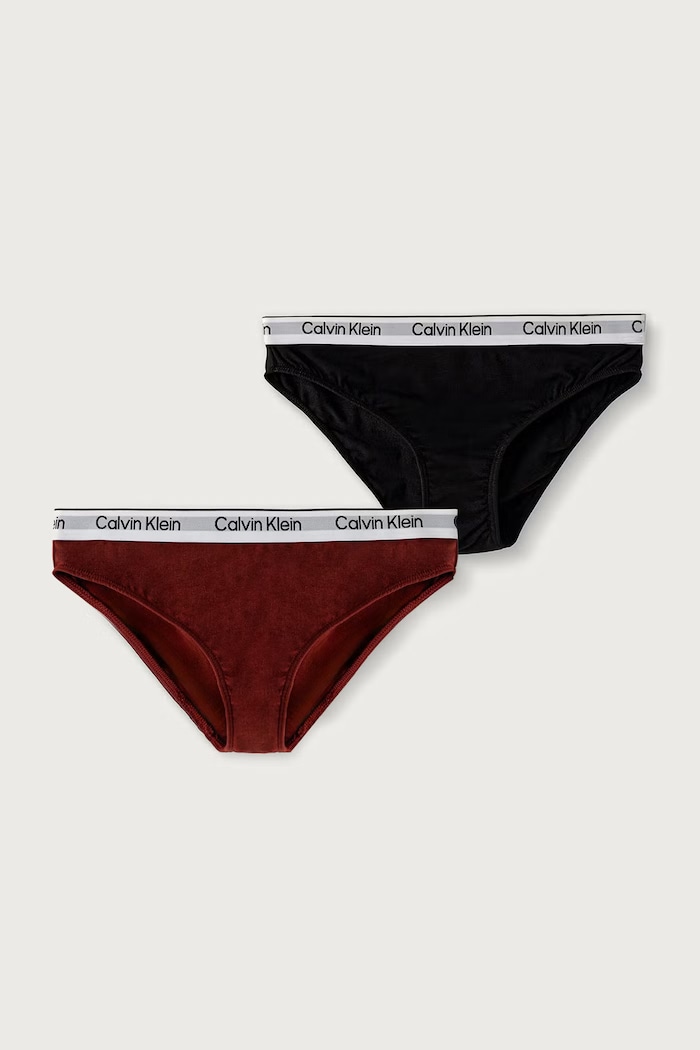 Calvin Klein Underwear figi dziecięce bawełniane z elastanem 2-pack bordowy G80G800726.9BY2