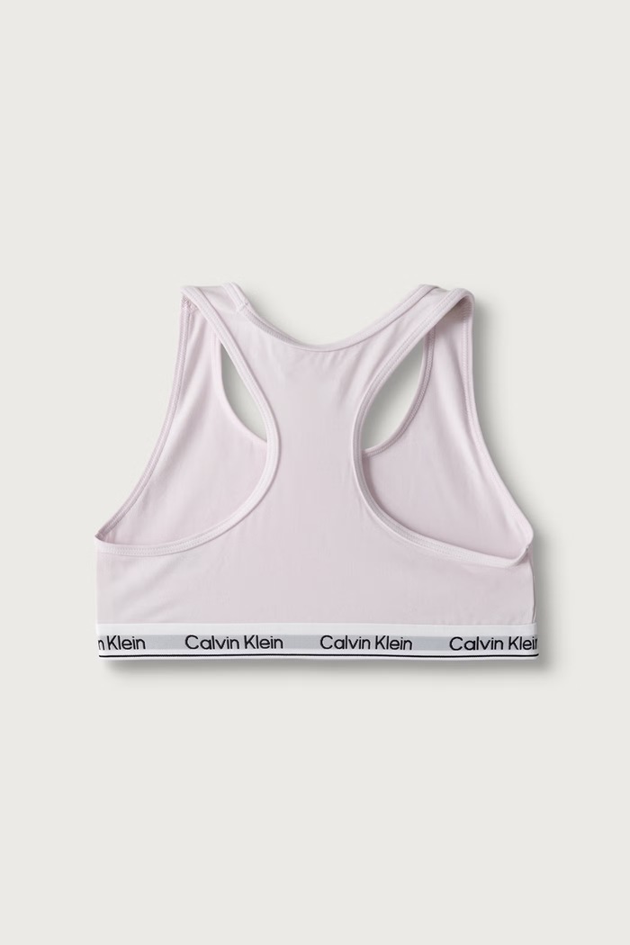 Podprsenka detská bavlnená s elastanom 2-pak Calvin Klein Underwear G80G800742.9BY2 fialová