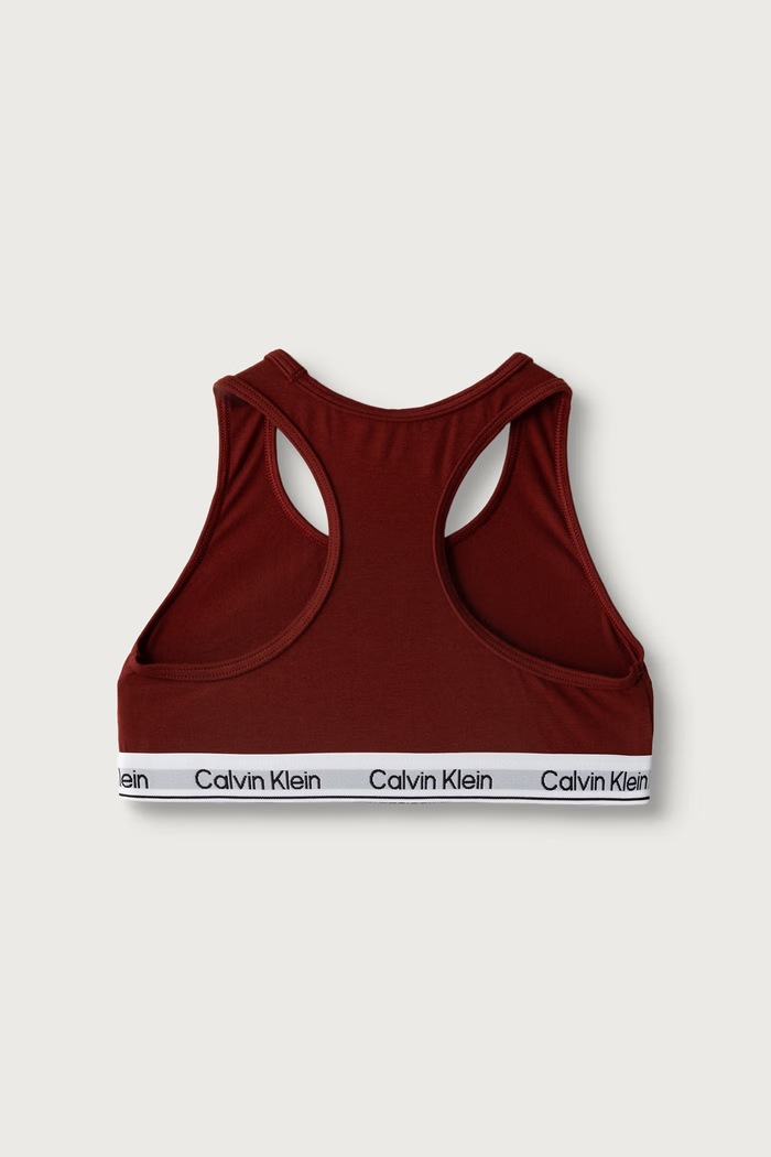 Podprsenka detská bavlnená s elastanom 2-pak Calvin Klein Underwear G80G800742.9BY2 burgundské