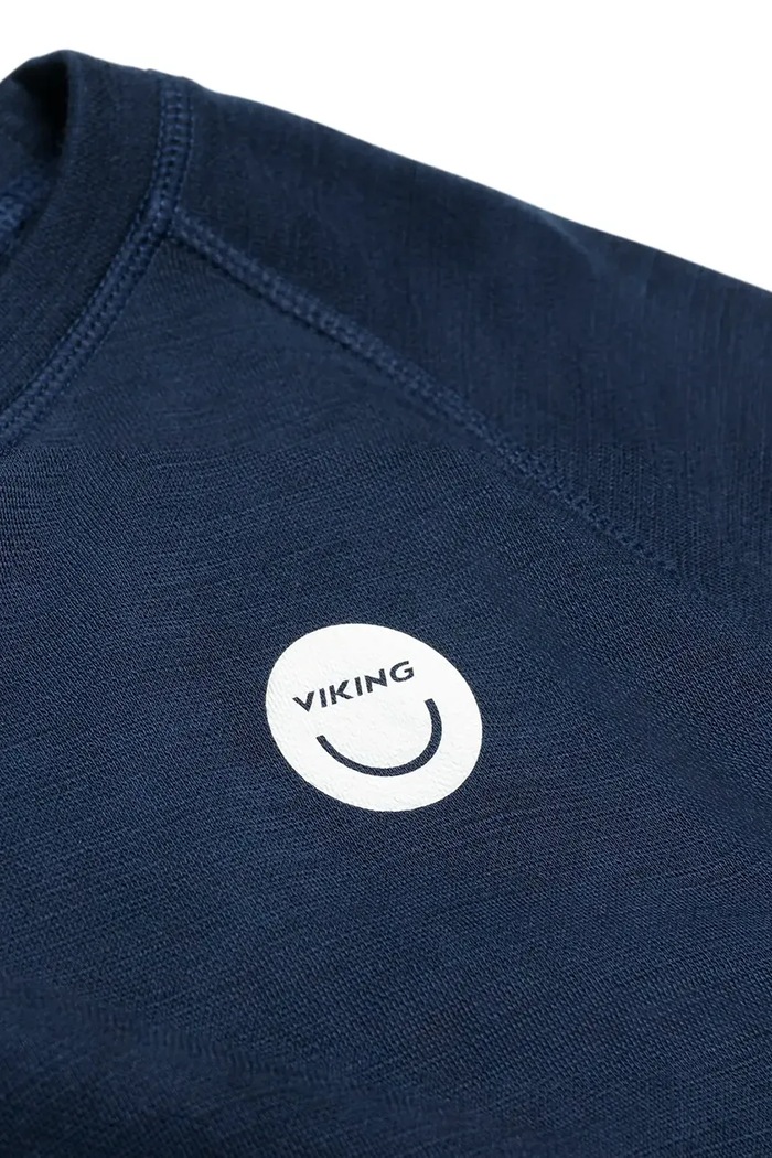 Longsleeve termoaktywny dziecięcy z wełną merino Soft Baselayer Merino Top Viking Kids 50.25575 granatowy