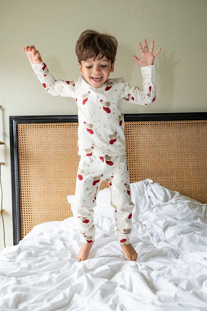 Dvodijelna pidžama za djecu s pamukom Emilio homewear set That's mine bež 0819.