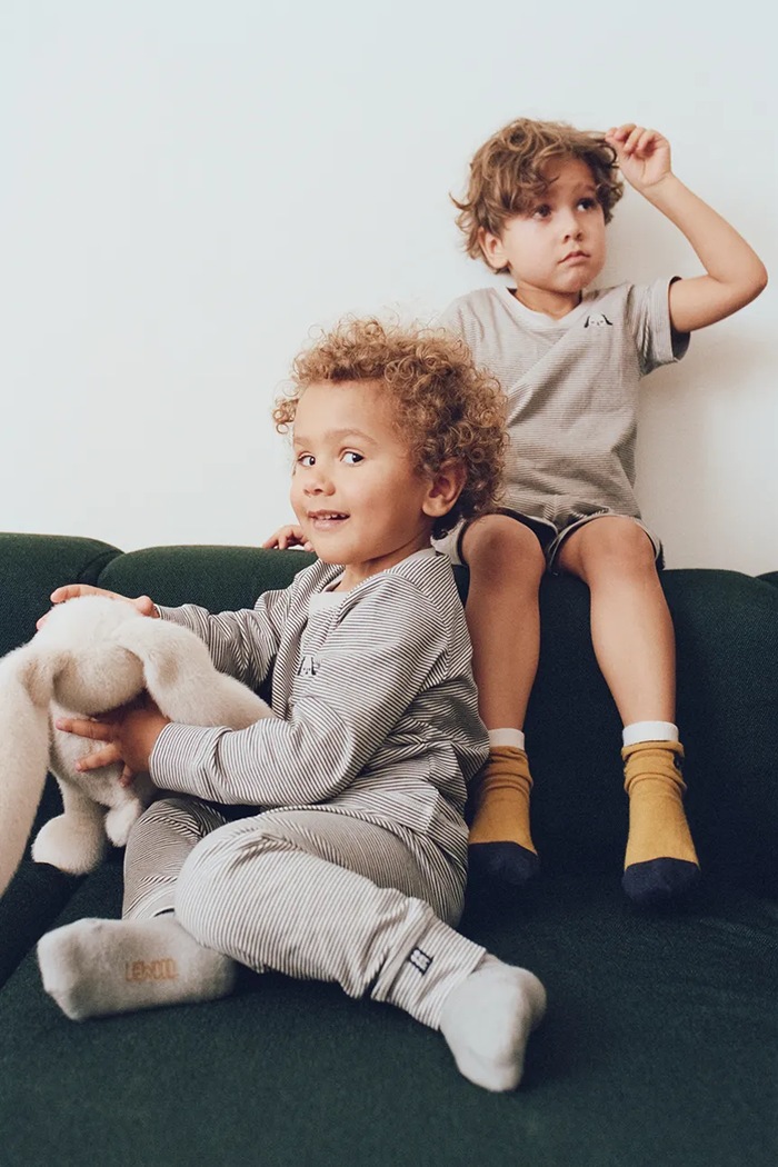Liewood Piżama dziecięca bawełniana z elastanem Wilhelm Grow Striped Pyjamas Set LW20993.9BY2