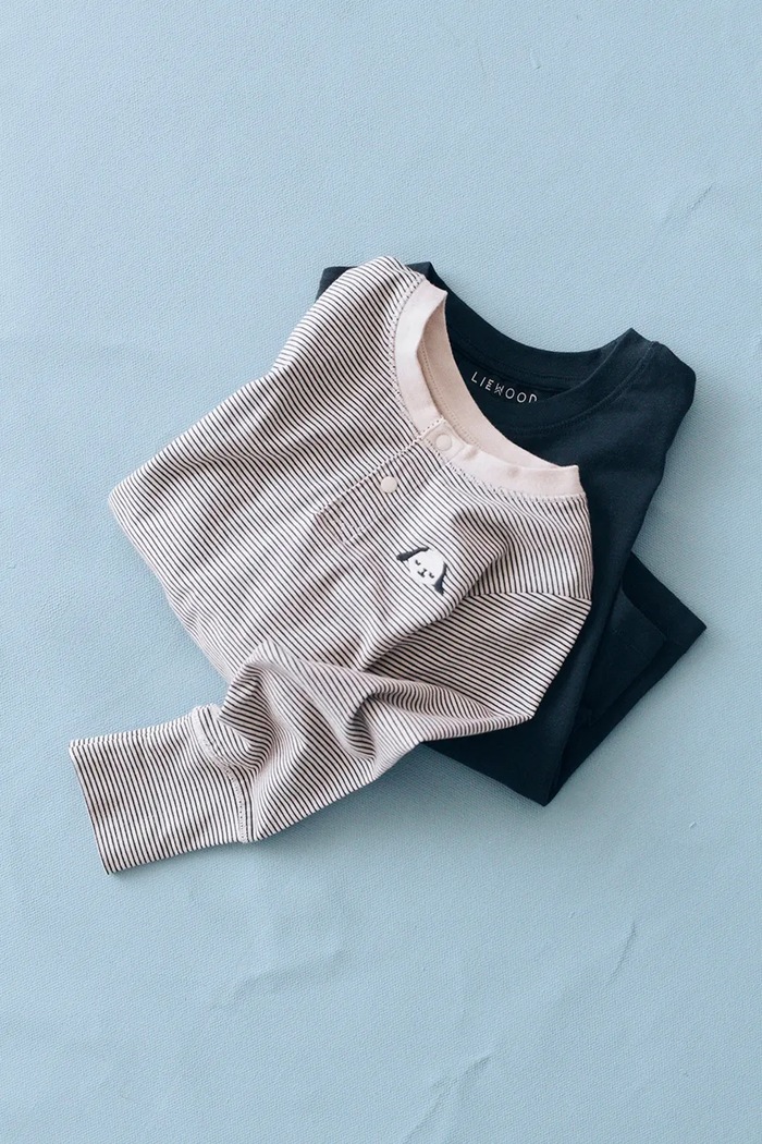 Liewood Piżama dziecięca bawełniana z elastanem Wilhelm Grow Striped Pyjamas Set LW20993.9BY2