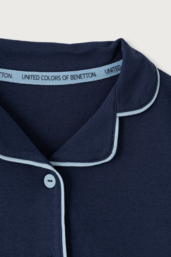 Piżama dwuczęściowa dziecięca bawełniana United Colors of Benetton 3G680P0A8.G.Seasonal granatowy
