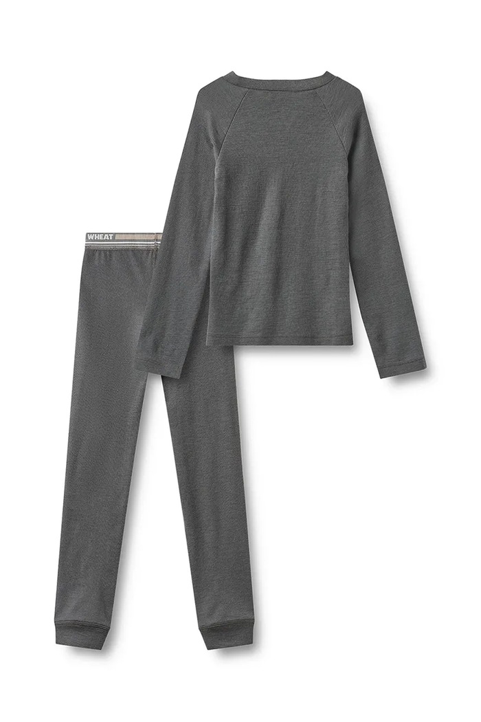 Wheat Komplet bielizny termoaktywnej dziecięcy z wełny merino 7230.775.RWS szary AW26