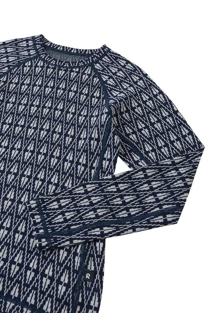 Komplet bielizny termoaktywnej dziecięcy z wełną merino Taival Reima granatowy 5200032A.9BY2