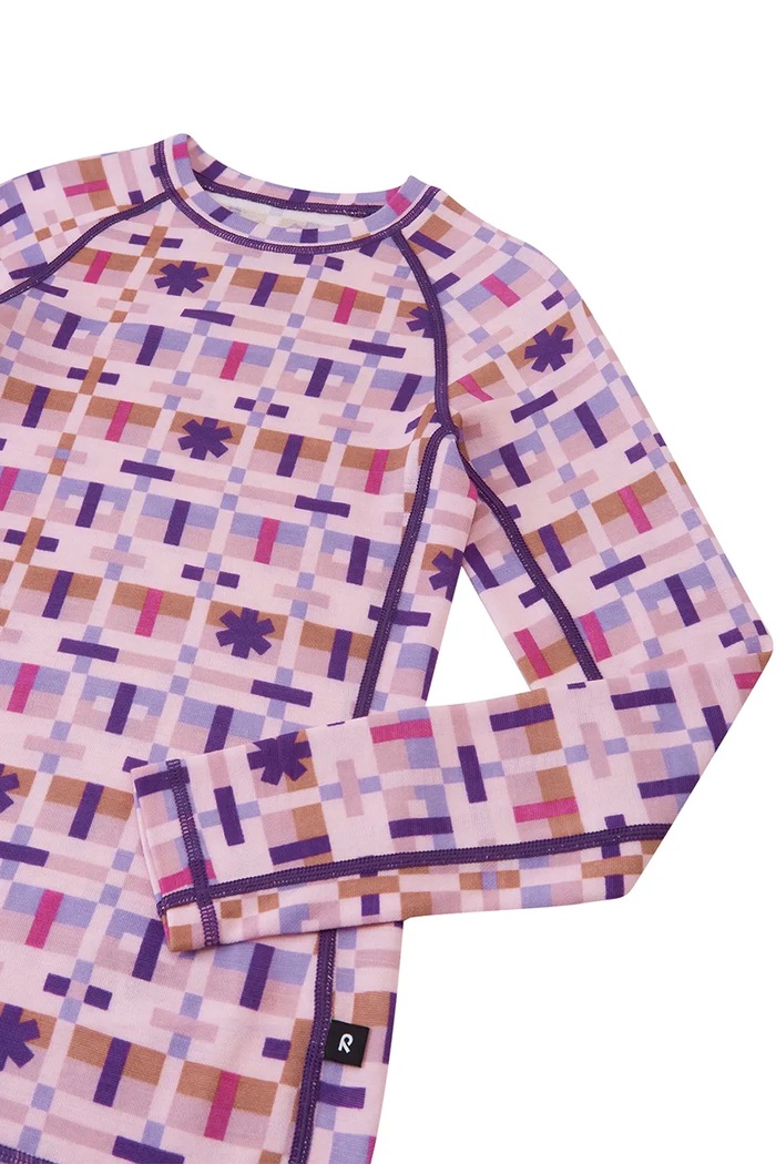 Komplet bielizny termoaktywnej dziecięcy z wełną merino Taitoa Reima różowy 5200030D.9BY2