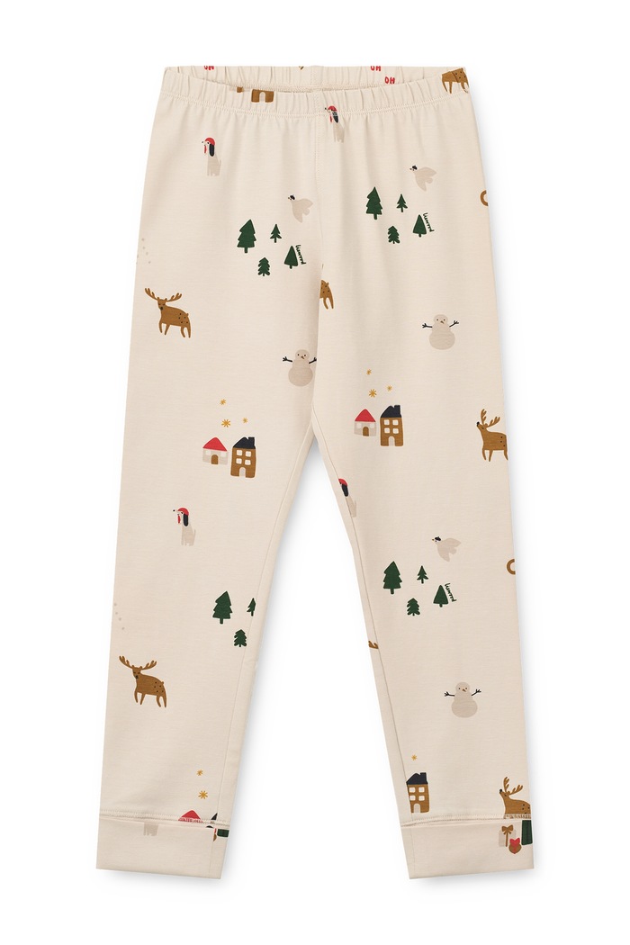 Piżama dwuczęściowa dziecięca bawełniana z elastanem Wilhelm Grow Printed Pyjamas Set Liewood LW20982.9BY2 beżowy