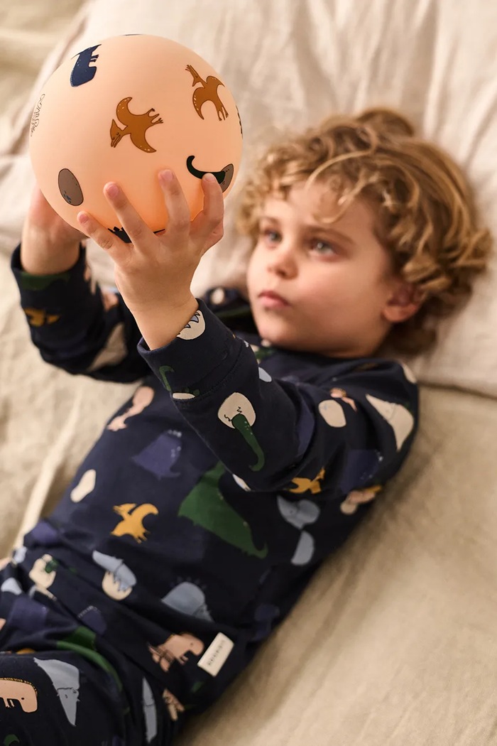 Piżama dwuczęściowa dziecięca bawełniana z elastanem Wilhelm Grow Printed Pyjamas Set Liewood granatowy LW20982.9BY2